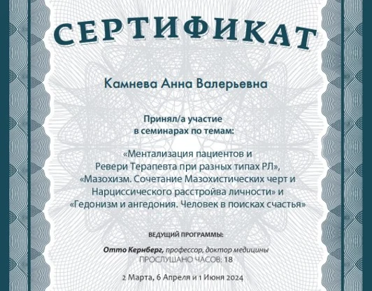 Семинар Отто Кернберга